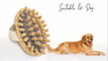 Peplayzone Wooden Brush Comb for Dogs, Cats, Horses, Massage Brus for Animals, Short or Long Hair