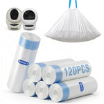 120 Count Cat Litter Bags Compatible with Automatic Litter Box Robot 3/4/5, Pre-Separated, Heay-Duty Self-cleaning Cat Litter Box Liners with Drawstring, 26''x15.8" Holds 22LBS, Waterproof - (6 ROLLS)